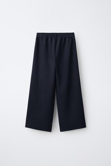WIDE LEG SPORTY PANTS — Deep blue 2