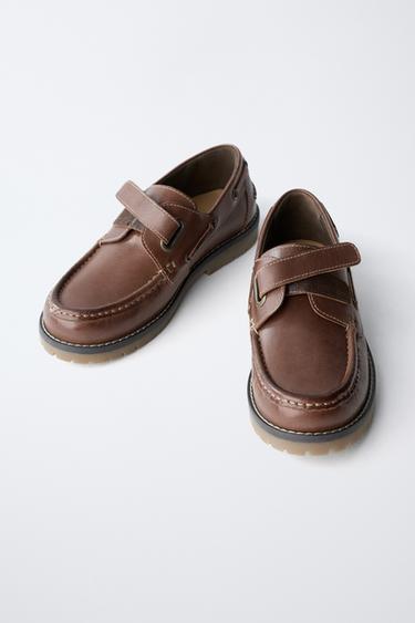 LEATHER BOAT SHOES - Brown by Zara - Image 2