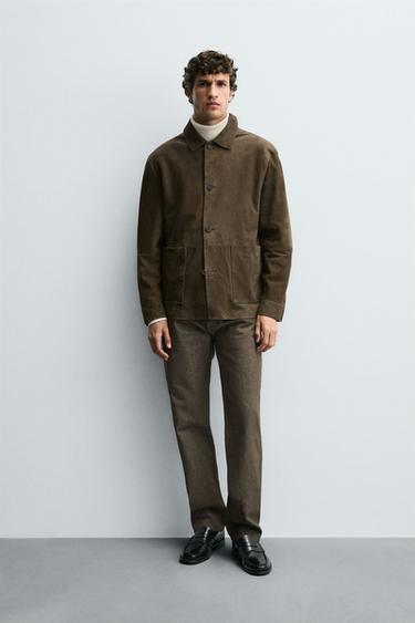 PANTALÓN REGULAR FIT ALGODÓN - Tabaco de Zara