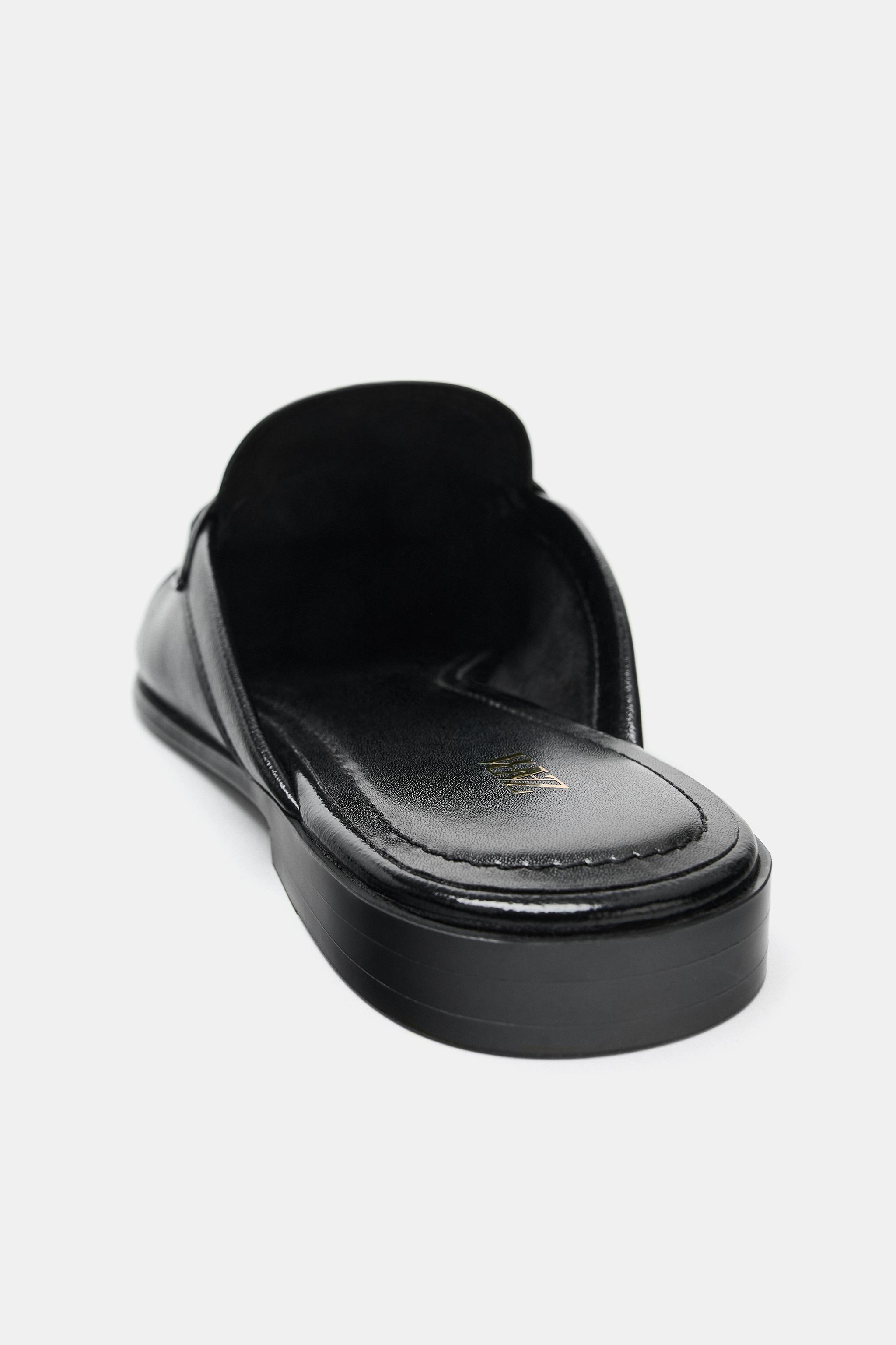 GATHERED OPEN BACK LOAFERS
