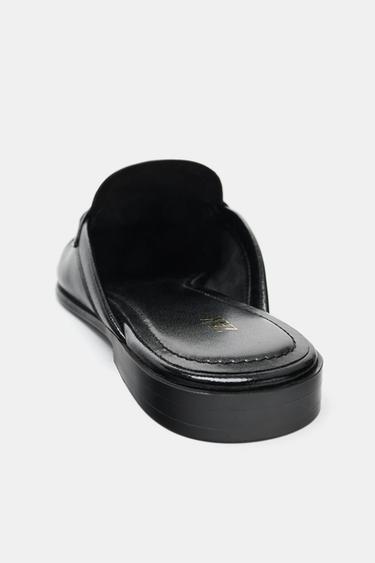 MOCASSINS OUVERTS À L'ARRIÈRE FRONCÉS - Noir de Zara - Image 4