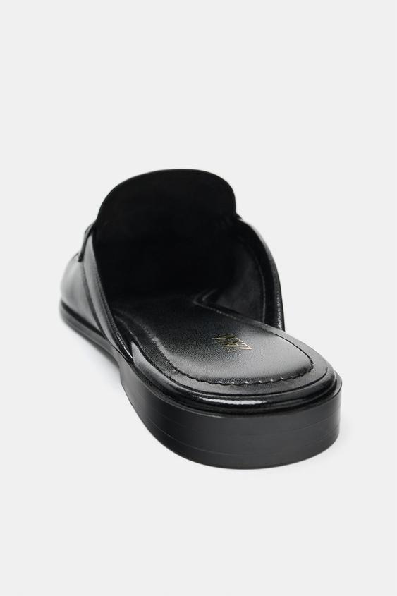 MOCASSINS OUVERTS À L'ARRIÈRE FRONCÉS - Noir de Zara - Image 4