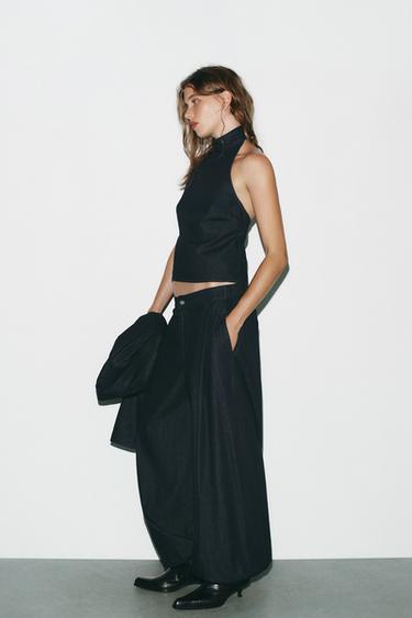 PANTALON BOMBACHO DENIM TRF - Indigo foncé de Zara - Image 3