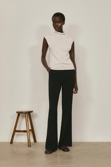 Zara Satin flare fit trousers - LIMITED EDITION - Black