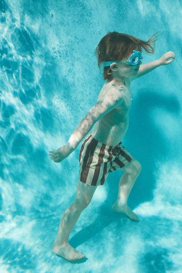 2-6 YEARS/ STRIPED SWIM SHORTS - Light brown by Zara