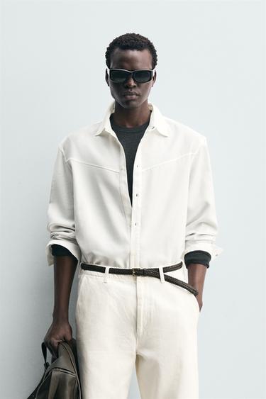 FLOWING WESTERN SHIRT - Ecru by Zara