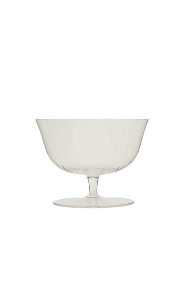 GLASS ICE-CREAM CUP WITH LINES - Transparent by Zara
