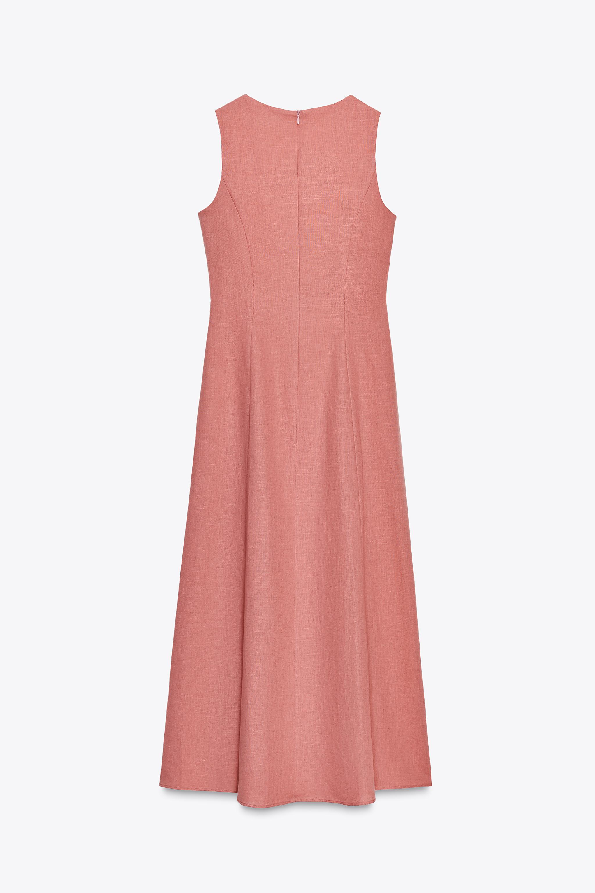 LINEN MIDI DRESS