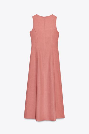 ROBE MIDI AVEC LIN - MARSALA de Zara - Image 6