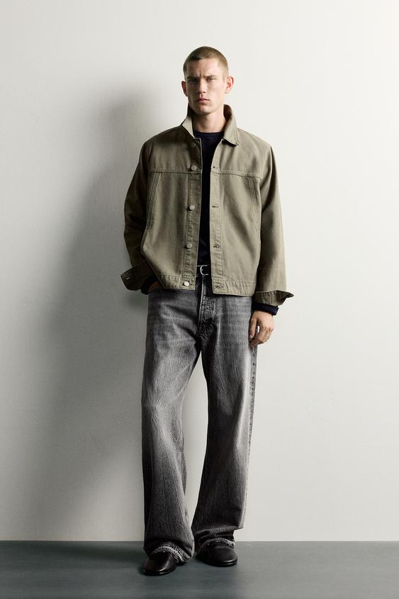 BASIC DENIM JACKET - Khaki by Zara - Image 0