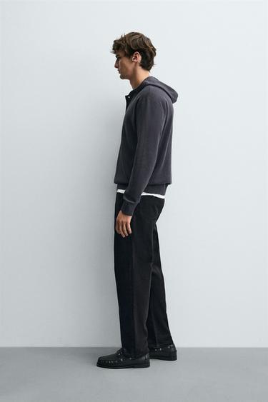 COTTON - WOOL HOODIE SWEATER - Anthracite grey by Zara - Image 3