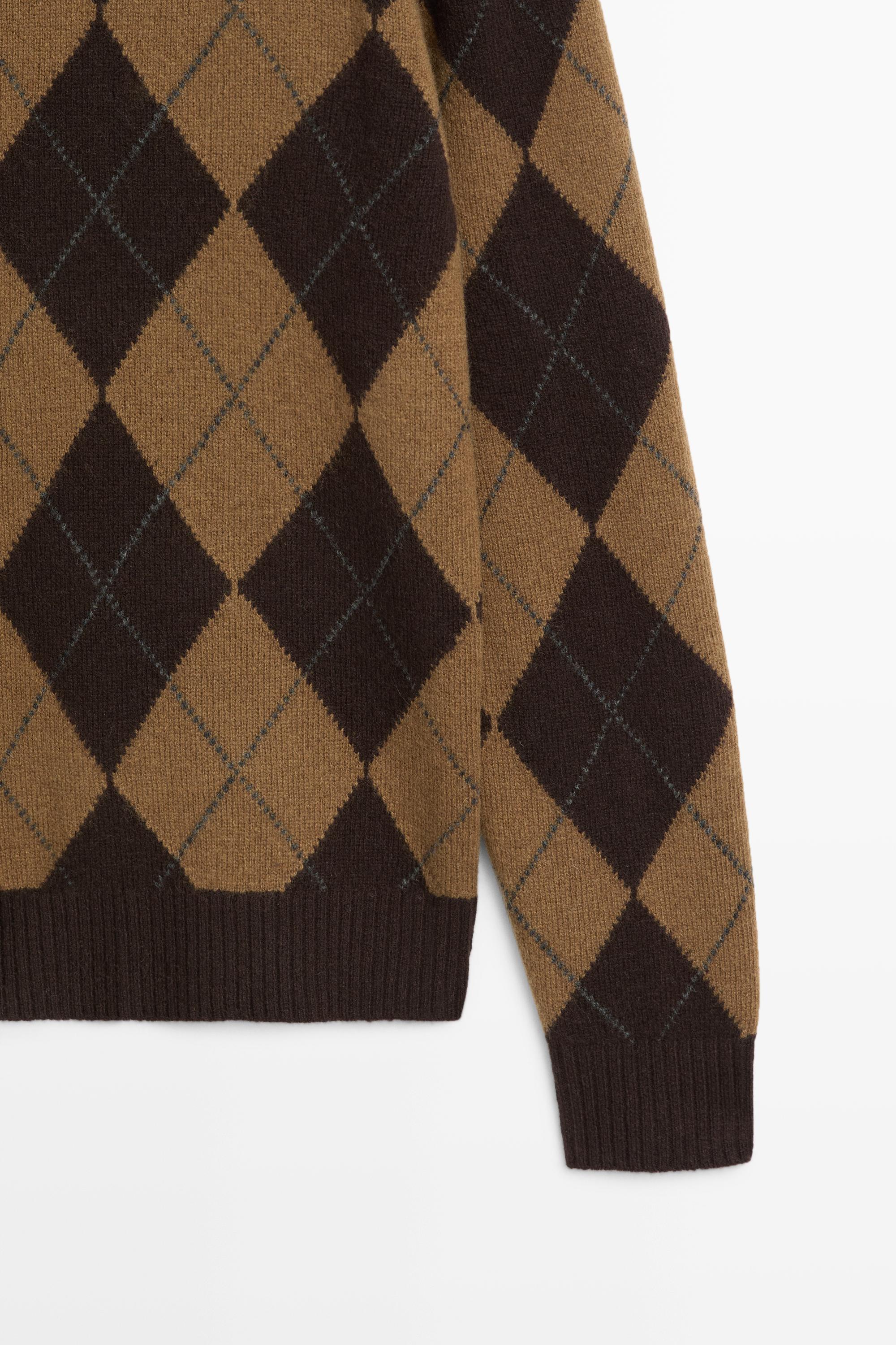Pull à losanges en maille 100 % laine