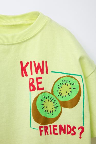T-SHIRT IMPRIMÉ FRUITS - Jaune de Zara - Image 2