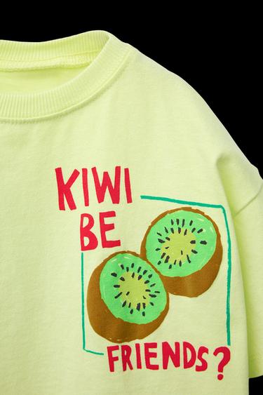 T-SHIRT MIT FRÜCHTE-PRINT - Gelb von Zara