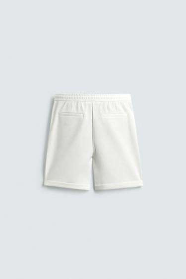 REGULAR FIT COMFORT BERMUDA SHORTS - Oyster-white by Zara - Image 7