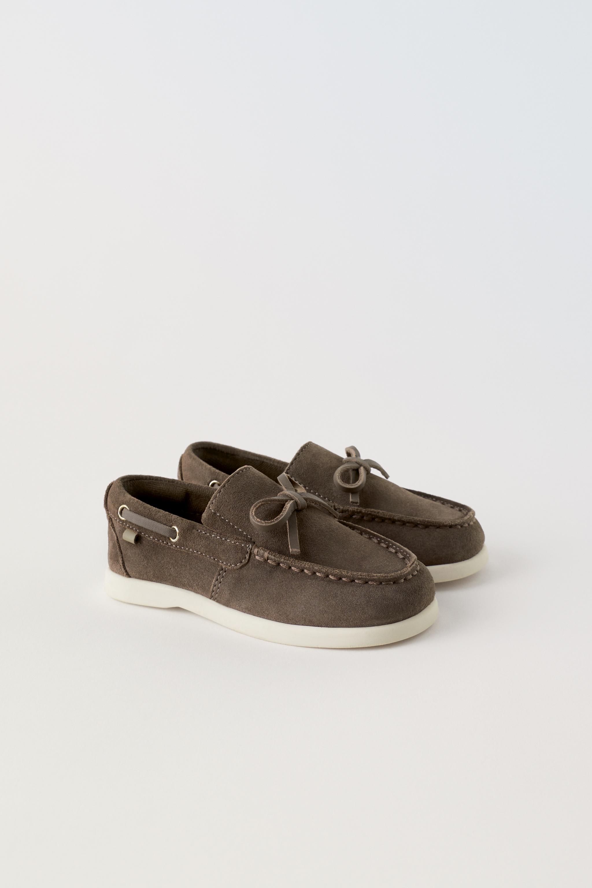 LEATHER BOAT SHOES - Gray | ZARA United States