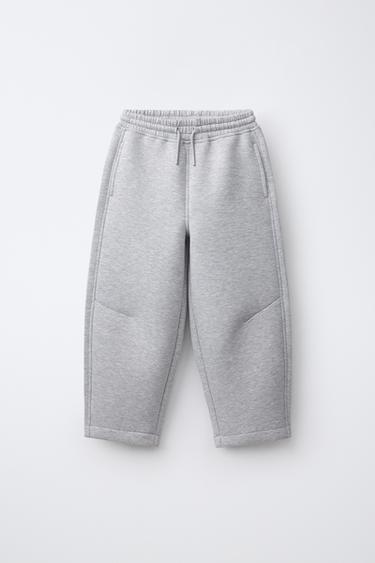 NEOPRENE BARREL TROUSERS - Grey marl by Zara