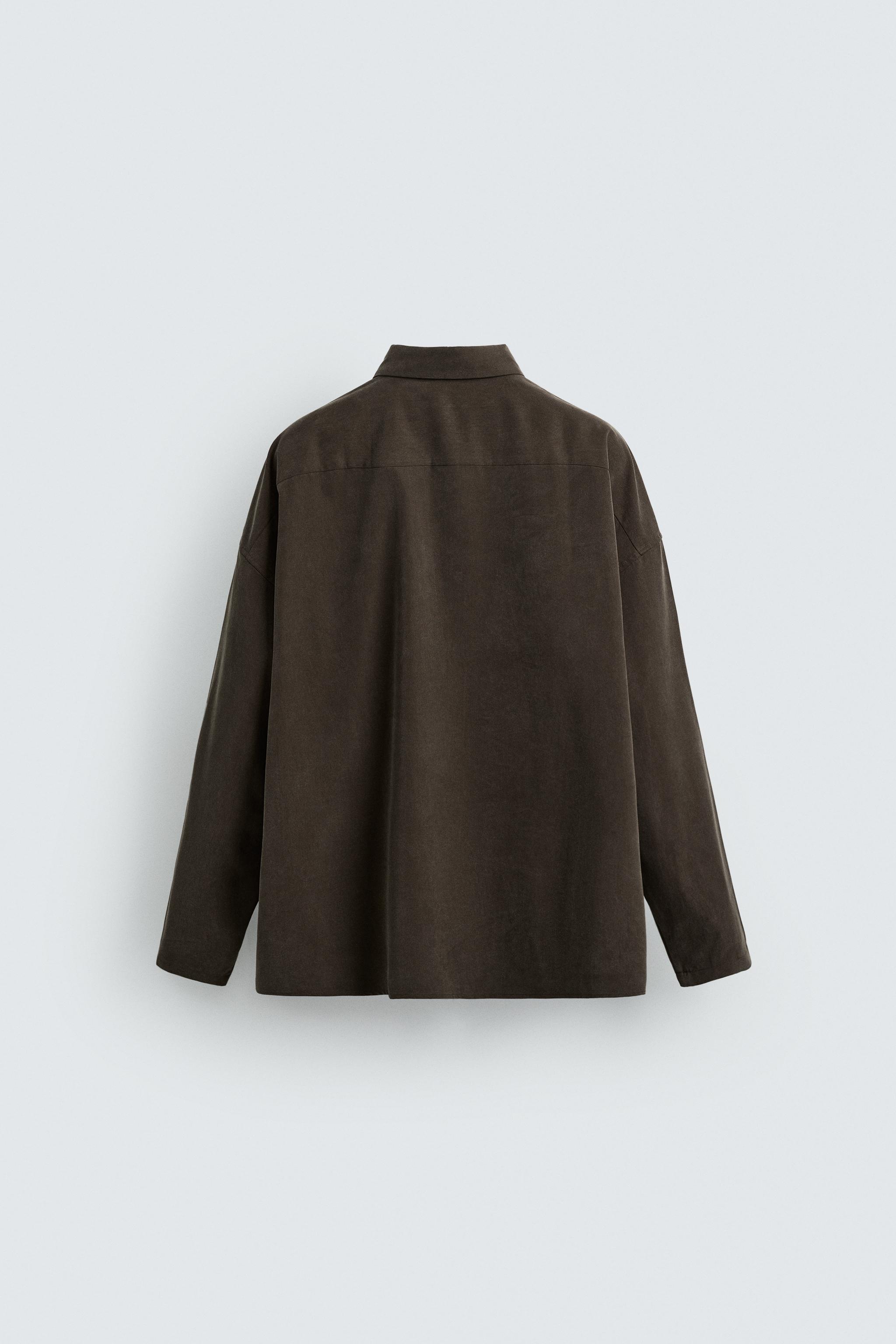オーバーサイズフィットシャツ - チョコレート | ZARA Japan / 日本