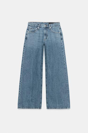 JEANS ZW COLLECTION WIDE LEG TIRO BAJO - Azul de Zara