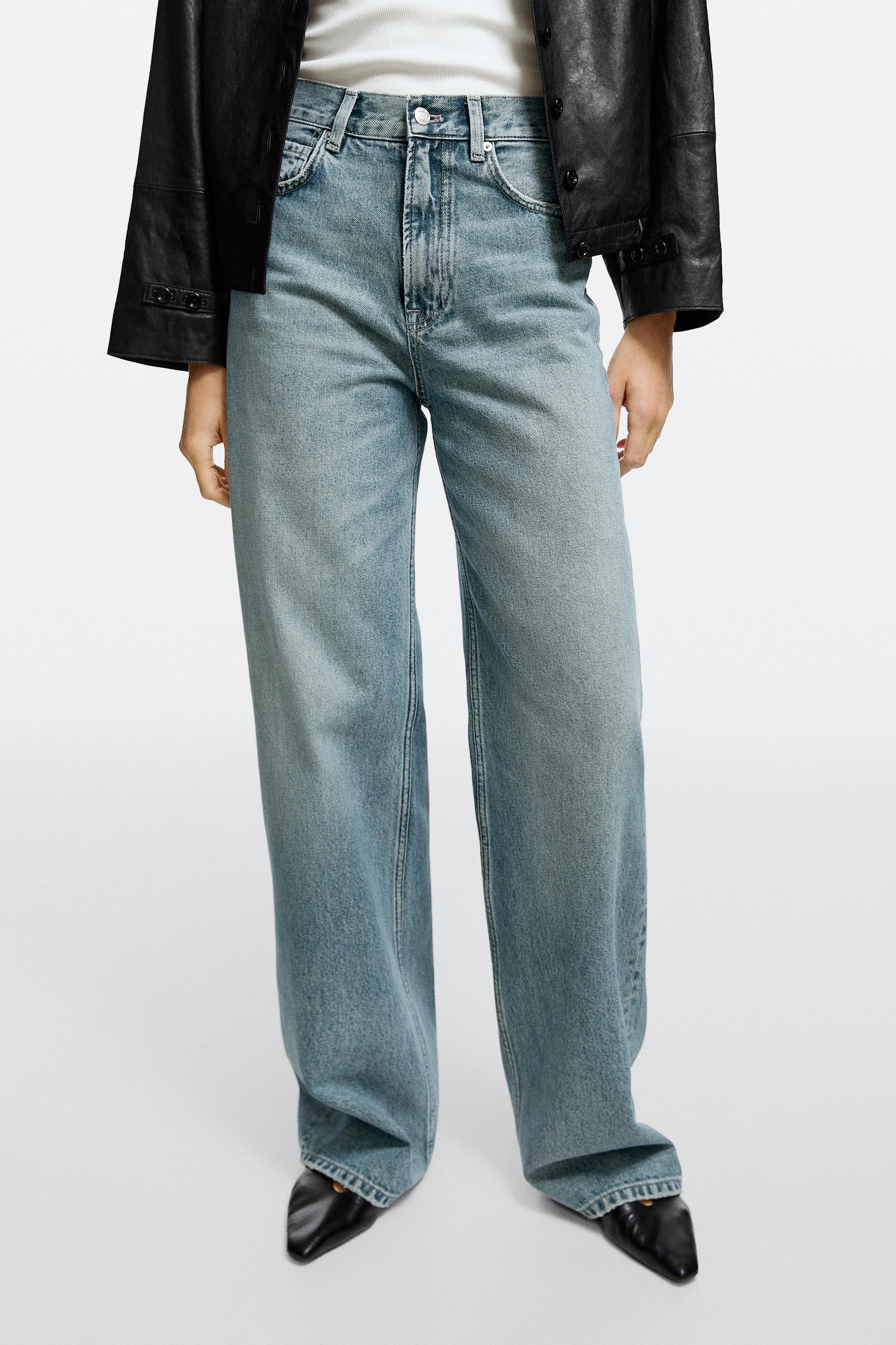 High-waist wide-leg jeans — Aquamarine