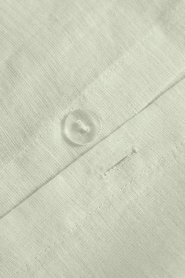 WASHED LINEN DUVET COVER (140 GSM) - Light green by Zara - Image 3