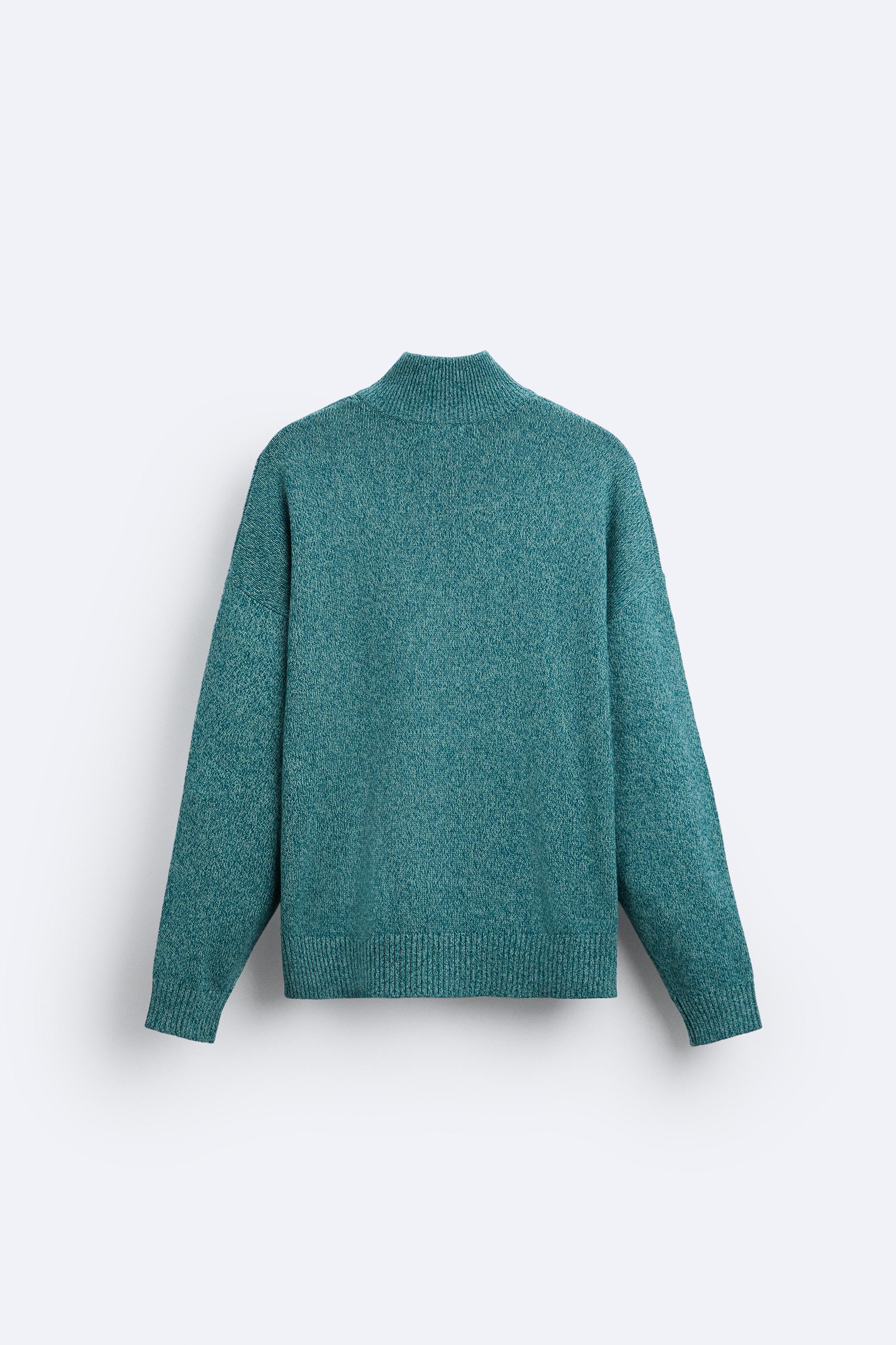 ジップアップネックセーター - ブルー | ZARA Japan / 日本