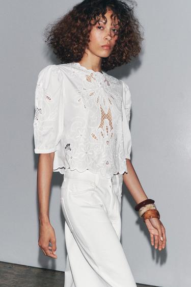 ZW COLLECTION ROMANTIC BLOUSE - White by Zara - Image 1