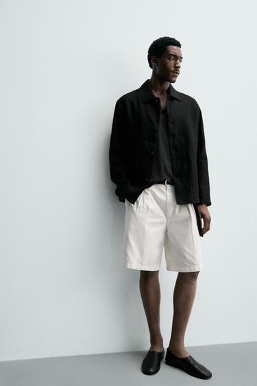 SURCHEMISE REGULAR FIT 100% LIN - Noir de Zara - Image 5