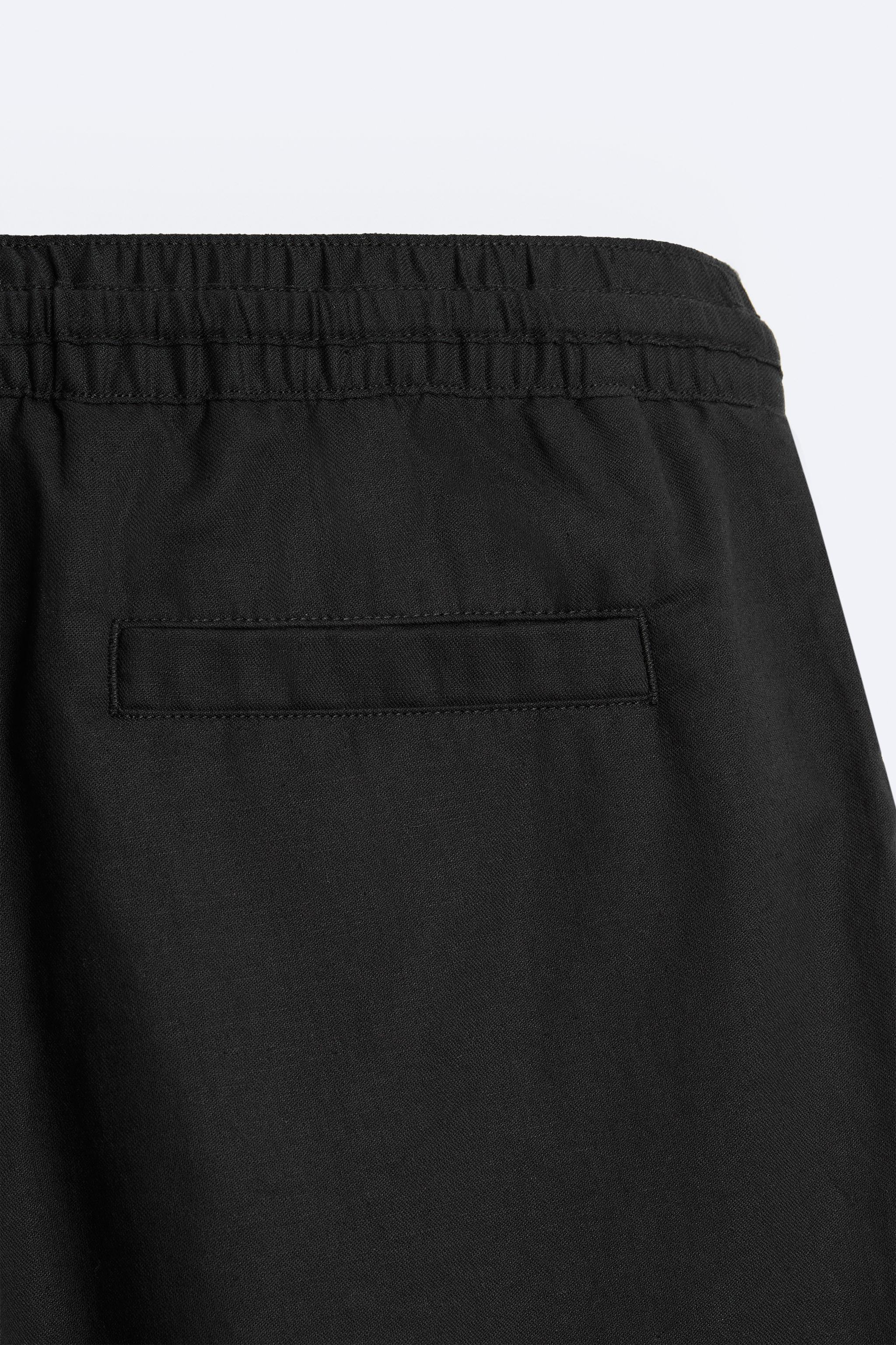 HOSE AUS BAUMWOLL-LEINEN-MISCHGEWEBE - Schwarz | ZARA Deutschland  