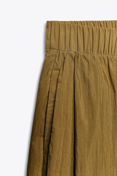 ZW COLLECTION POPLIN DARTED TROUSERS - Oil by Zara