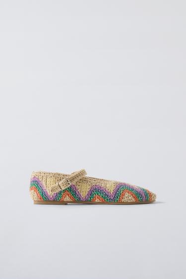 CROCHET BALLET FLATS - Multicoloured by Zara - Image 0
