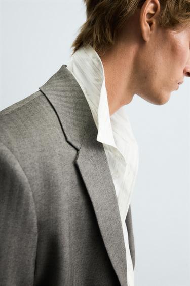 BLAZER COSTUME À CHEVRONS - Marron clair de Zara - Image 5