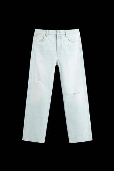 STRAIGHT-LEG ANKLE LIMITED EDITION JEANS - Light blue by Zara