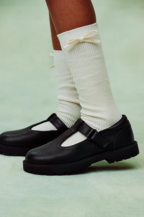 LEATHER SCHOOL SHOES - Black by Zara - Image 0