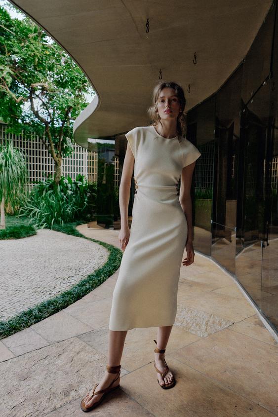 KNIT CUT OUT DRESS WITH BALLS from Zara - $69.90
