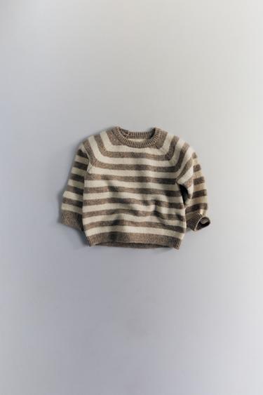 ボーダーニットセーターライトベージュZaraのボーダーニットセーター - ライトベージュ