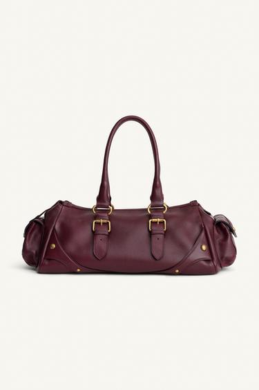 EXTENDED LEATHER BAG LIMITED EDITION - Burgundy Red by Zara - Image 4