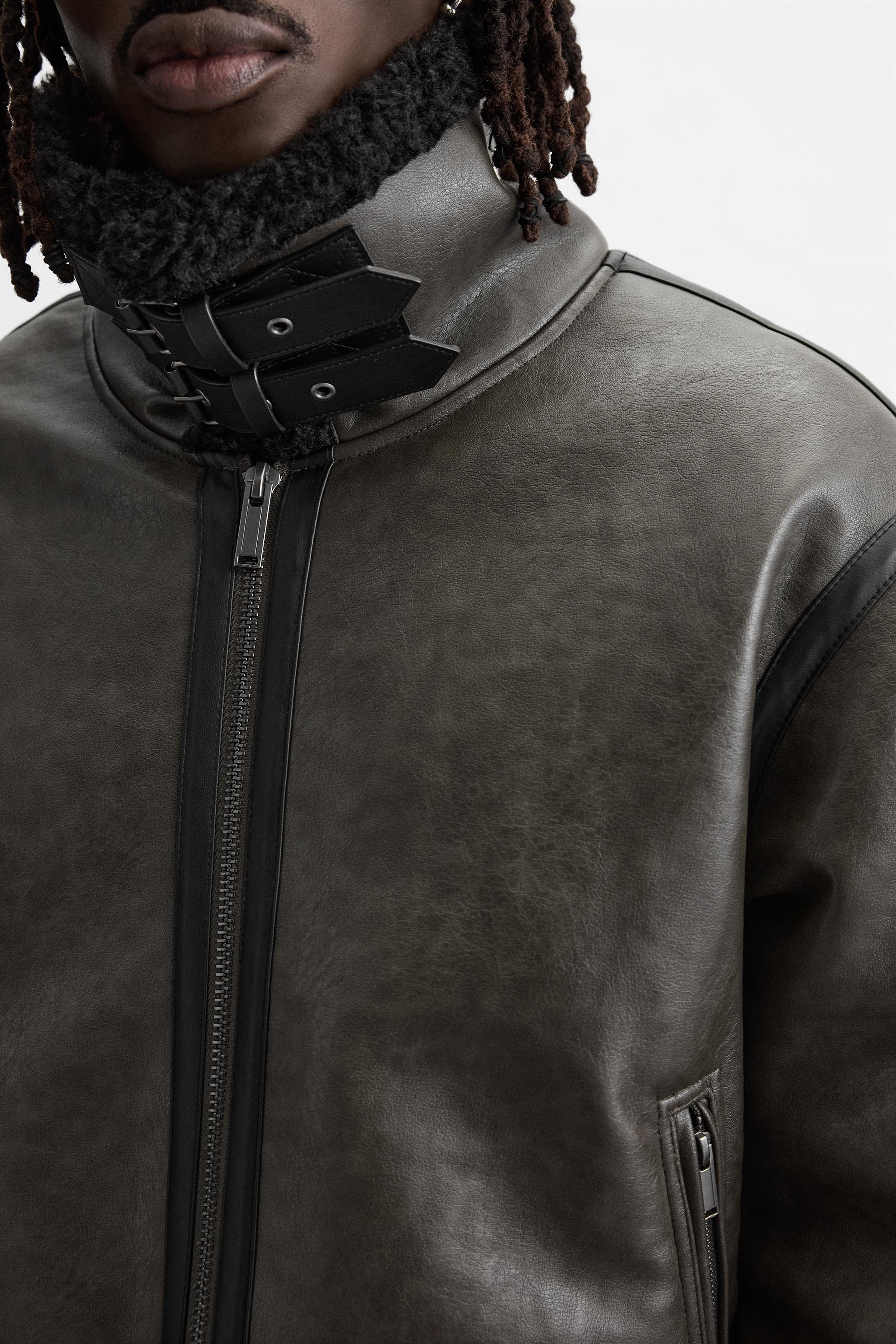 DOUBLE FACED FAUX LEATHER JACKET - Dark brown | ZARA United DOUBLE FACED FAUX LEATHER JACKET - Dark brown | ZARA United