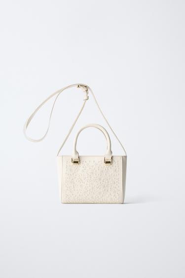 CROSSBODY BAG WITH FAUX PEARL BEADS - White by Zara - Image 0