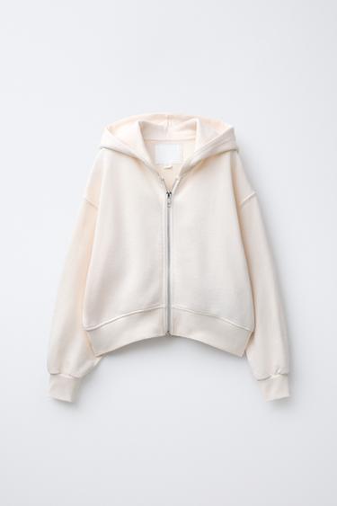 SUDADERA CREMALLERA BÁSICA - Crudo de Zara