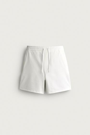 COMFORT TEXTURED BERMUDA SHORTS - Oyster-white by Zara