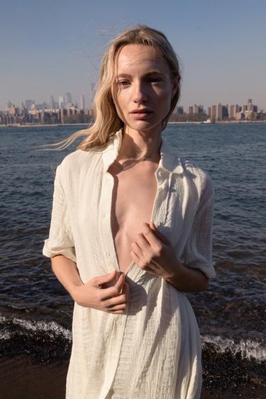 VESTIDO TÚNICA JACQUARD ZW COLLECTION - Cru da Zara