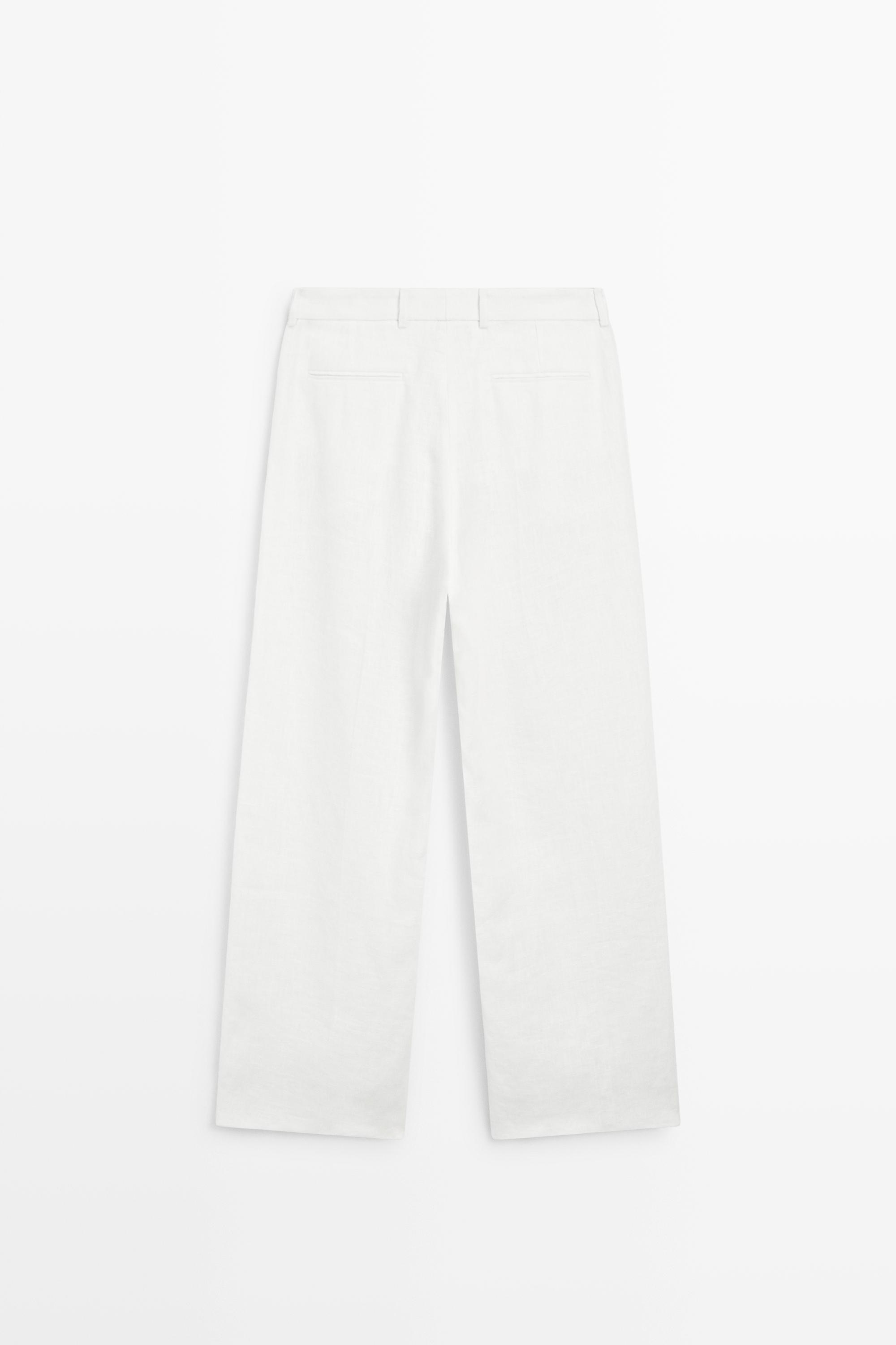 Pantalon 100% lin à pinces
