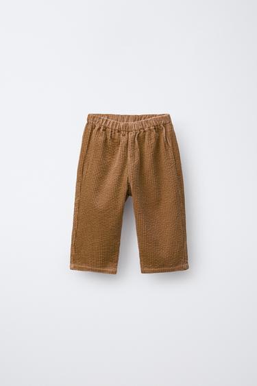 Zara THICK CORDUROY PANTS - Ocher