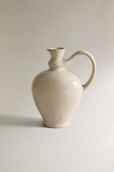 STONEWARE CRUET WITH HANDLE - Grey / Beige by Zara
