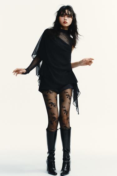 LAYERED TULLE TOP - Black by Zara - Image 0
