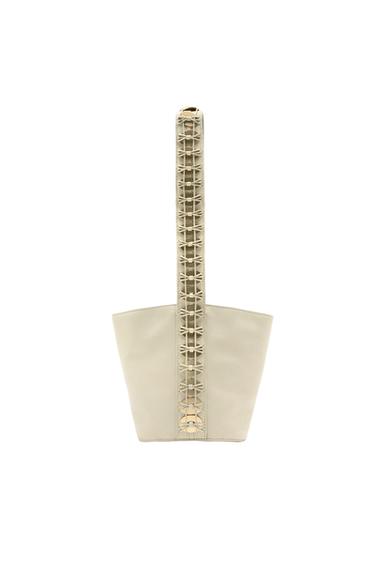 MINI LEATHER BUCKET BAG WITH COINS