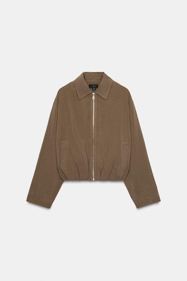 VISCOSE BLEND BOMBER JACKET - Toffee by Zara