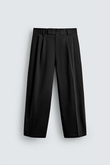 ШТАНИ RELAXED FIT ІЗ ЗАЩІПАМИ - Чорний Zara