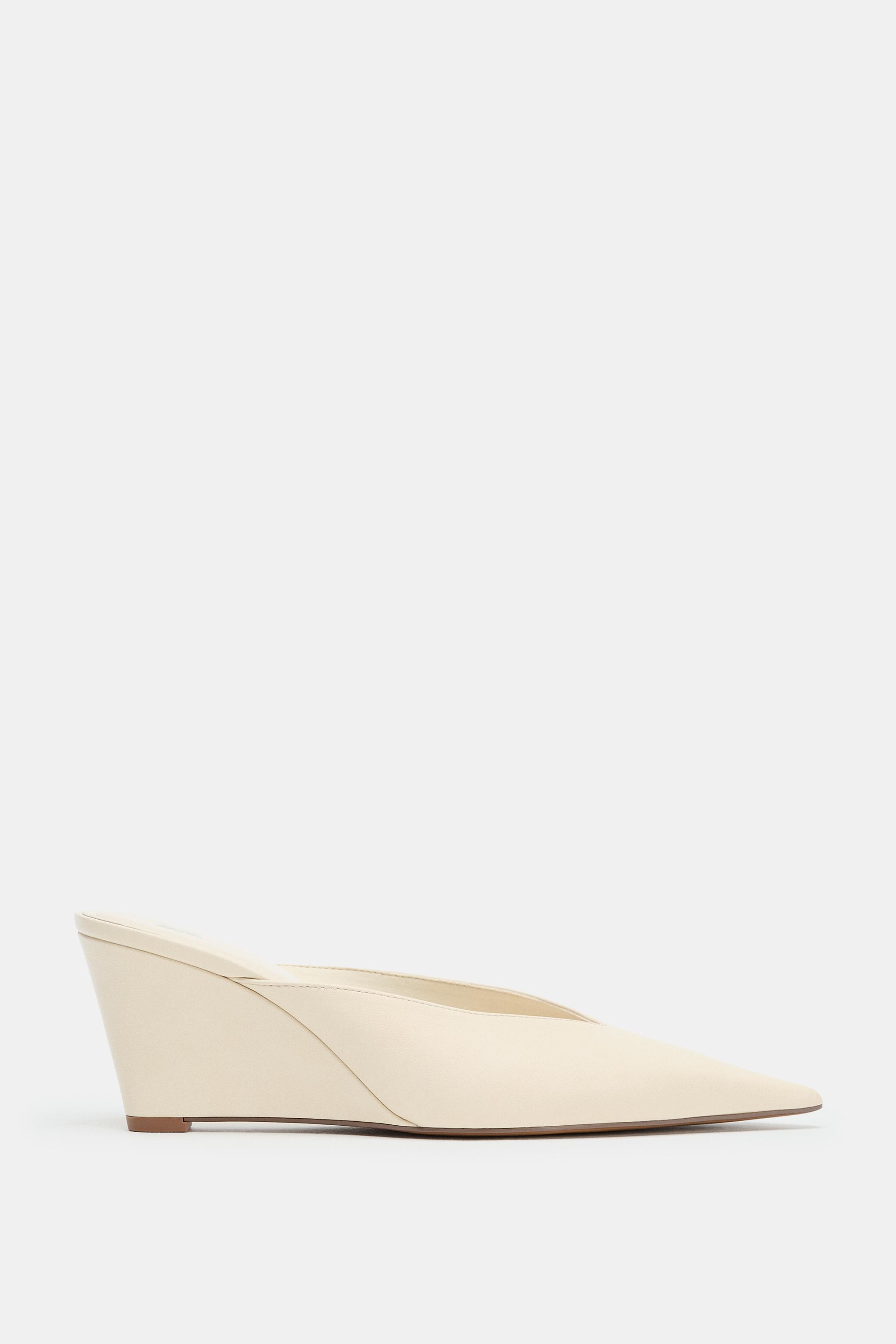 SLINGBACK WEDGE SHOES — White
